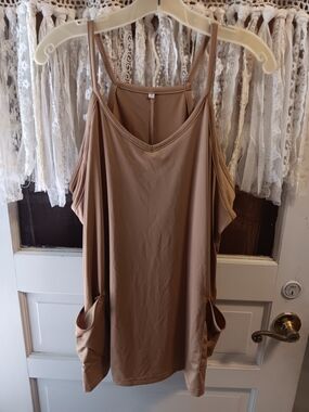 Tan Mini Romper, Says 2x But Fits M-L